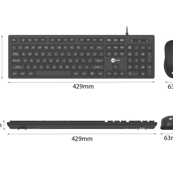 Bộ Bàn phím chuột Lecoo CM102 đen (USB)
