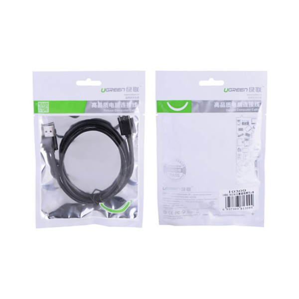 Cáp máy in 1,5m Ugreen 10350 USB 2.0 - Đầu mạ vàng
