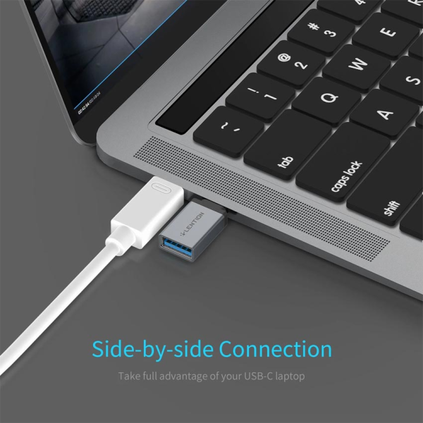 Đầu chuyển đổi Type C to USB Lention C3, xám
