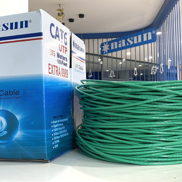 Dây mạng Nasun Cat6 UTP EXTRA-0989, CCA, 305m/Cuộn