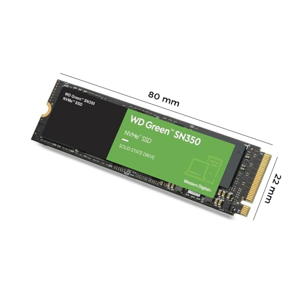 Ổ cứng SSD WD SN350 Green 480GB M.2 2280 PCIe NVMe 3x4 (Đọc 2400MB/s - Ghi 1650MB/s)-(WDS480G2G0C)
