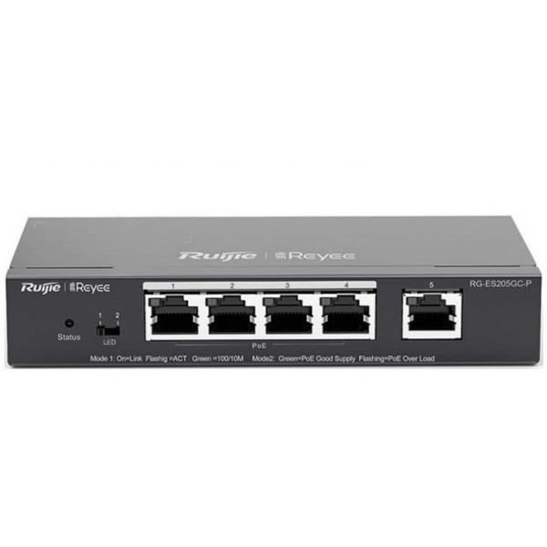 Switch Ruijie RG-ES205GC-P, 4-Port PoE 1000Mbps