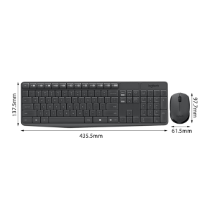 Bộ bàn phím chuột không dây Logitech MK235 Wireless (USB/đen)
