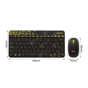 Bộ bàn phím chuột không dây Logitech MK240, Black-Chartreuse