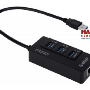 Bộ Chia USB Orico HR01-U3 (Từ 1 Ra 3 cổng chuẩn 3.0, 1 Cổng mạng RJ45) Đen
