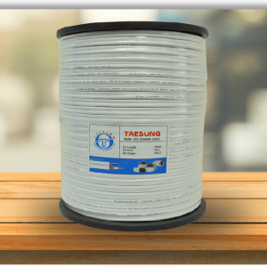 Dây đồng trục Taesung RG59 Liền nguồn CCS 0.9 Cu dầu, 200m/cuộn