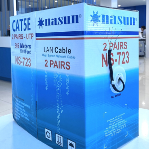 Dây mạng Nasun Cat5e NS-723, CCA, Thép gia cường, 305m/Cuộn