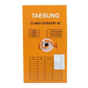 Dây mạng Taesung Cat6E UTP, Đồng dầu, Chống nhiễu, 305m/cuộn