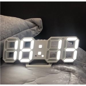Đồng hồ Led 3D để bàn, treo tường - trắng led trắng