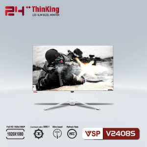 Màn hình VSP V2408S Trắng, 75Hz Full Viền