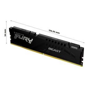 Ram Desktop Kingston Fury Beast (KF552C40BB-16) 16GB (1x16GB) DDR5 5200Mhz
