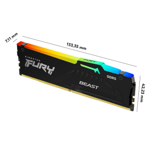 Ram Desktop Kingston Fury Beast RGB (KF552C40BBAK2-32) 32GB (2x16GB) - DDR5 5200MHz

