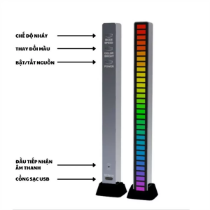 Thanh đèn Led RGB nháy theo nhạc - đen
